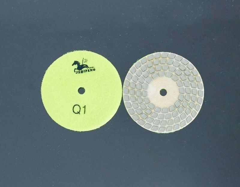 Qifeng Power Tool Diamond 4 Steps Resin Dry Polishing Pads for Marble/ Granite