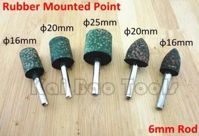 Rubber Mounted Points with 6mm Rod