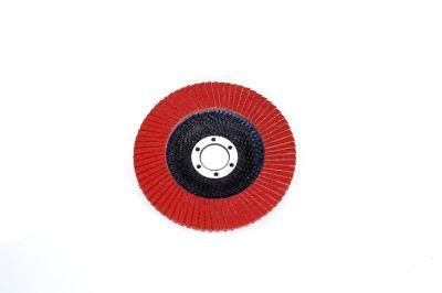 4&quot; 80 Grit Imported Red Ceramic Flap Disc as Auto Tools for Polishing Grinding and Use with Angle Grinder