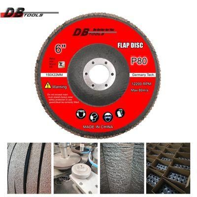 6&quot; 150mm Flap Disc Grinding Wheel 22mm Hole Aluminum Oxide for Paint Remove Grit 80