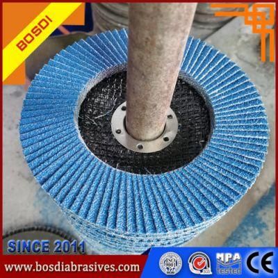 4&quot; Coated Abrasive Flap Disc Grinding Stainless Steel and Metal, Blue Is Sharp Type, Brown Is Durable, Red Is Cheap Price