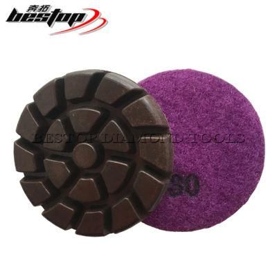 D76mm Hybrid Copper Bond Polishing Pad for Concrete