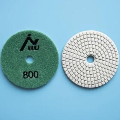 Qifeng 3&quot; /80mm White Diamond Wet Polish Pad Abrasive Grinding Wheel for Marble Quartz