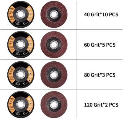 Power Tools 4.5&quot; (115mm) 40 60 80 120 Grit Fiber Glass Wheel Aluminum Oxide Abrasive Sanding Disc Flap Disc Ship to Europe