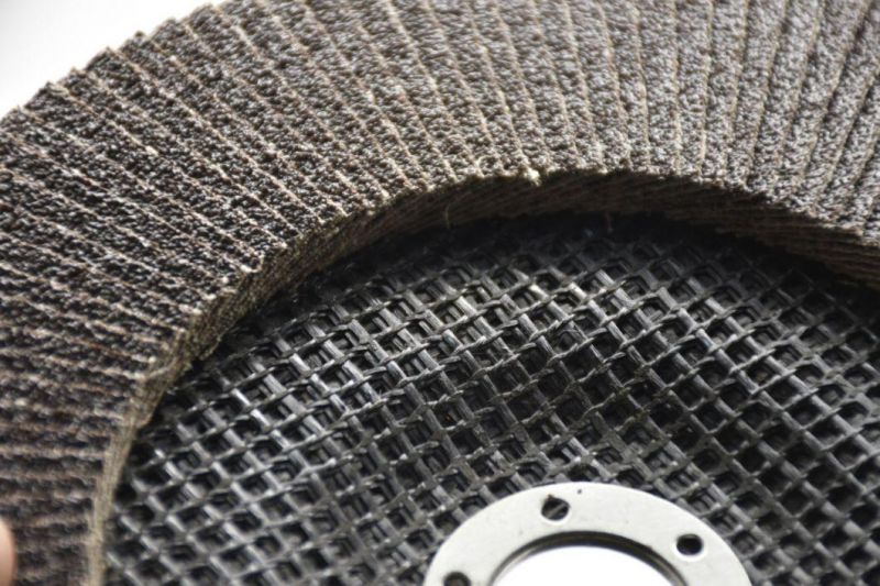 4" 60# Black Calcined Aluminium Flap Disc with Long Service Time as Abrasive Tools for Angle Grinder Polishing Grinding