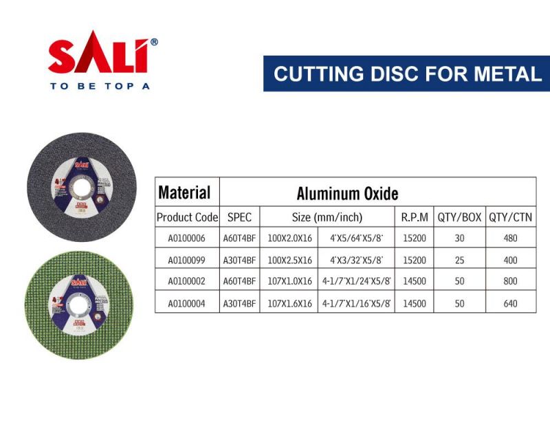 Sali 4inch 107*1.0*16mm Professonal Quality Metal Cutting Disc