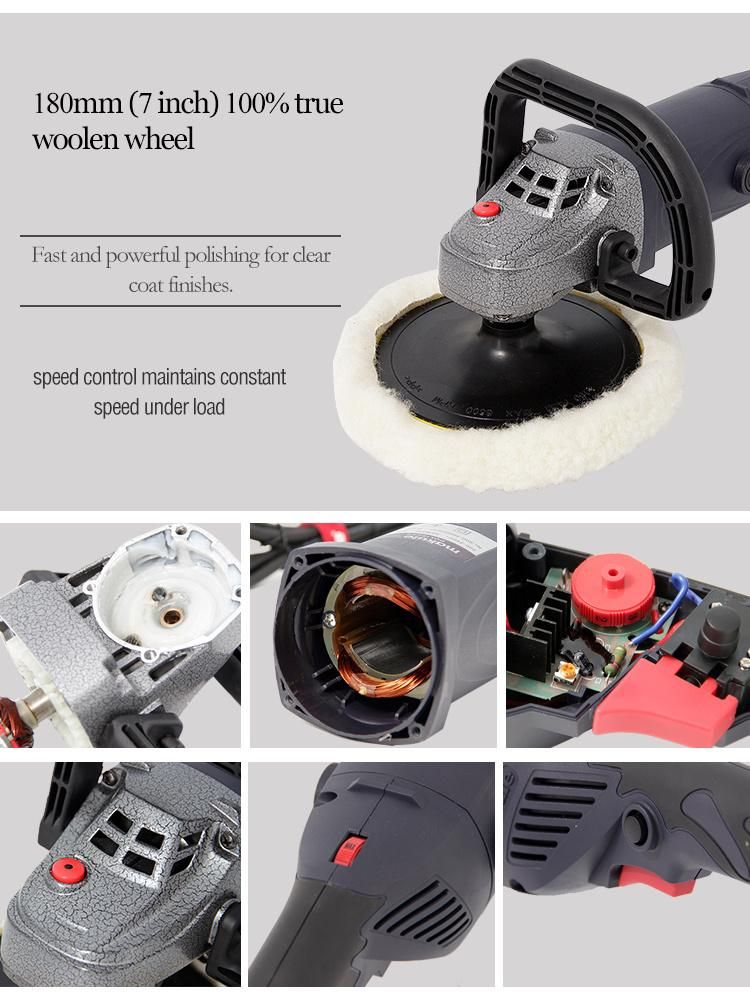 Makute 180mm Electric Dual Action Car Polisher 1600W Grindering Tools