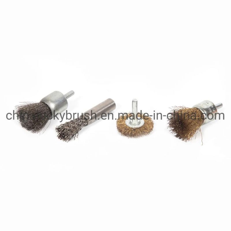 4 Inch Crimped Cup Brush with Shaft (YY-062)