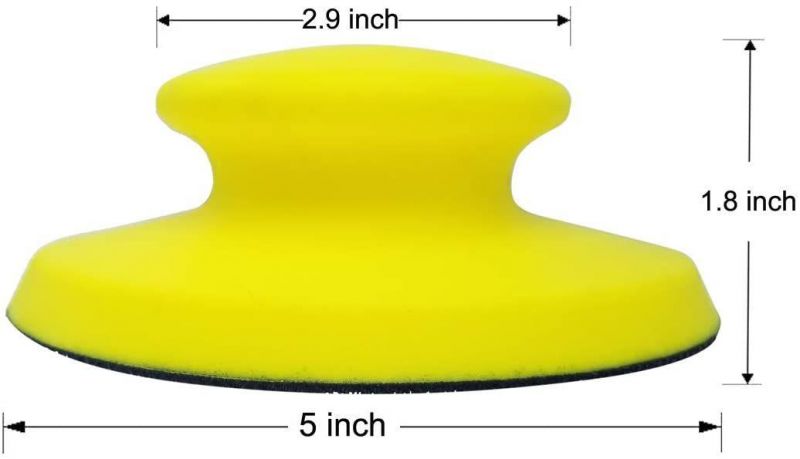 Factory Hook and Loop Hand Sanding Block - Sanding Pad - 5 Inch Hook Backing Plate for Sanders or Polishers (5 inch)