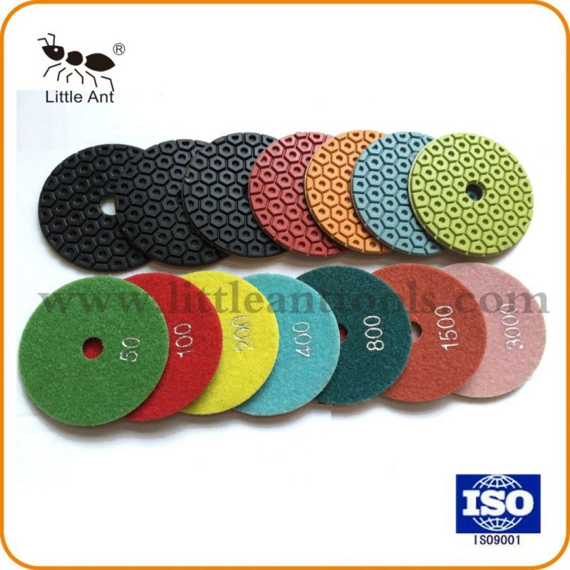 4"/100mm Hexagon Diamond Polishing Pads for Stones Concrete Wet Polishing