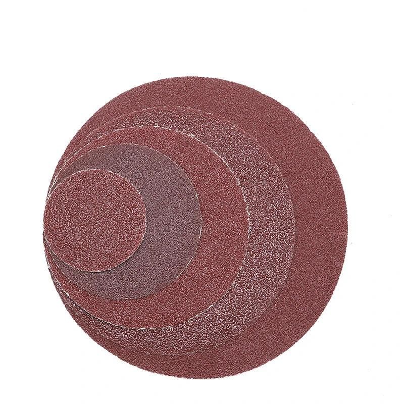 Backing Film Abrasive Factory Red 5 Inch 125 Round Hook and Loop Wood Furniture Automotive Polishing Velcro Sand Sanding Sandpaper Disc