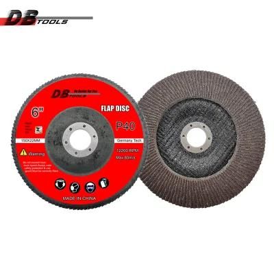6 Inch 150mm 7/8&quot; 22mm Arbor Emery Grinding Pad Flap Disc Sanding Wheel Grit 40 for Welding Line Joint