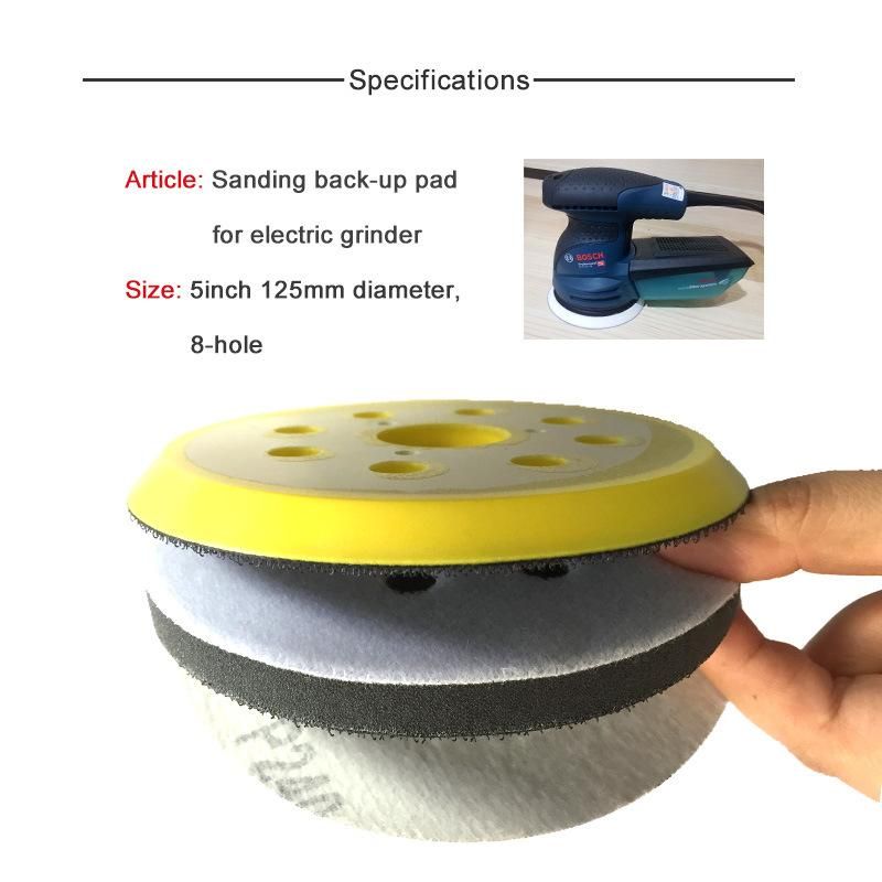 5 Inch 125mm Sanding Pad 3 Nails Sander Backing Pad for Hook and Loop Sanding Discs Power Tools Accessories