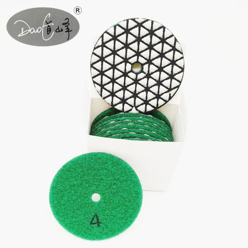 Daofeng 3inch 80mm Dry Diamond Polishing Pads for Quartz (traingle)