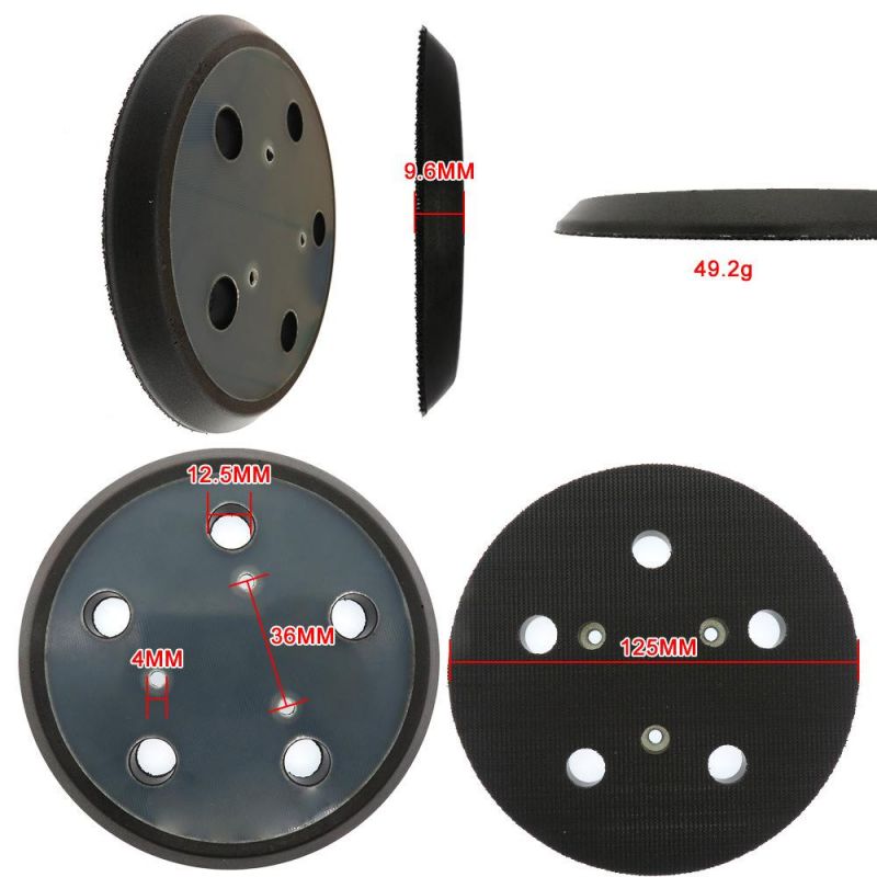 5 Inch 125mm 5-Hole 3 Bolts Hook and Loop Sanding Pads for OE # 151281-08