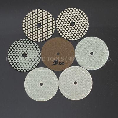 Qifeng Manufacturer Power Tool Factory 7 Steps Flower-Shaped Diamond Polishing Pad for Marble/Granite