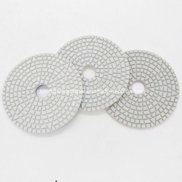 100mm Abrasive Granite Marble Diamond White 3 Steps Wet Polishing Pads