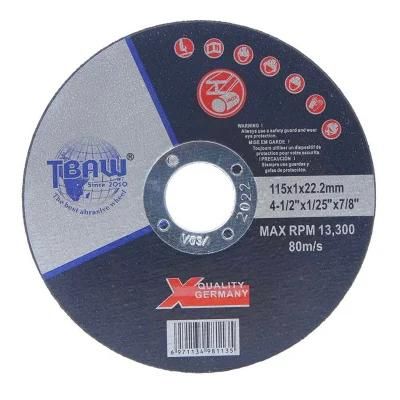 115X1.2X22.2 Reinforced Resin Bond Abrasive Disc Sharp Cutting Wheel with MPa Certification