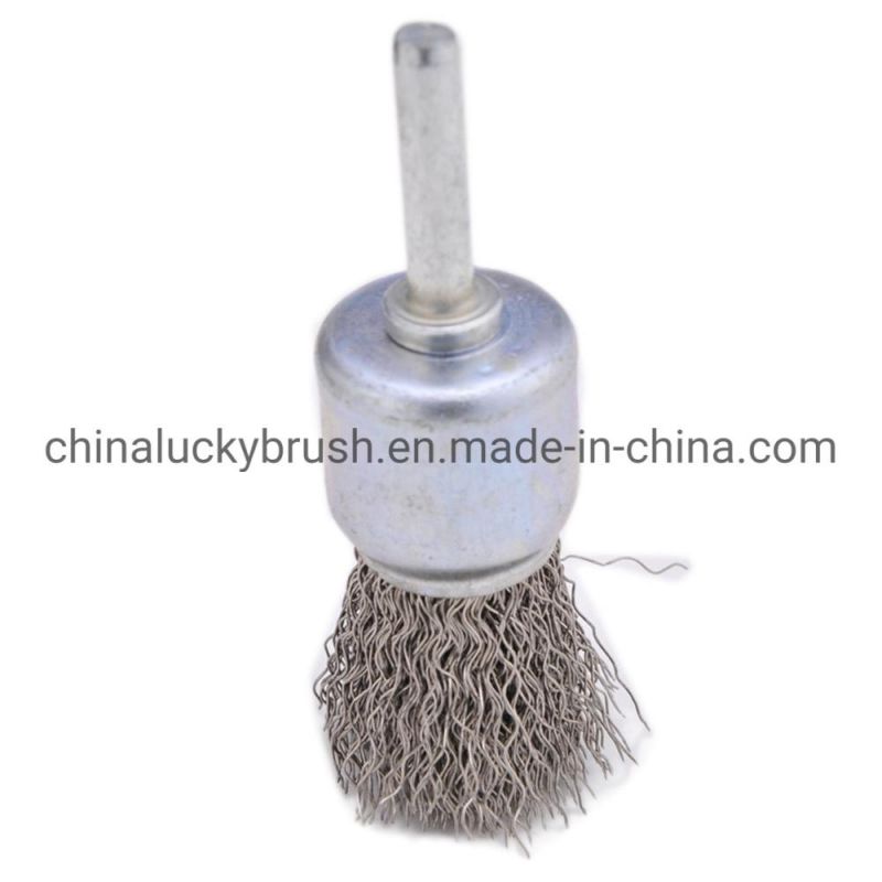 50mm Crimped Wire Cup Brush with Shaft (YY-854)