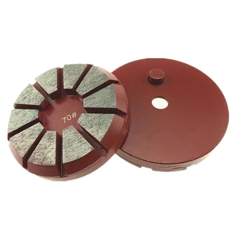 3 Inch D80mm Ten Segments Diamond Grinding Wheel with Single Pin Diamond Polishing Disc for Concrete and Terrazzo Floor