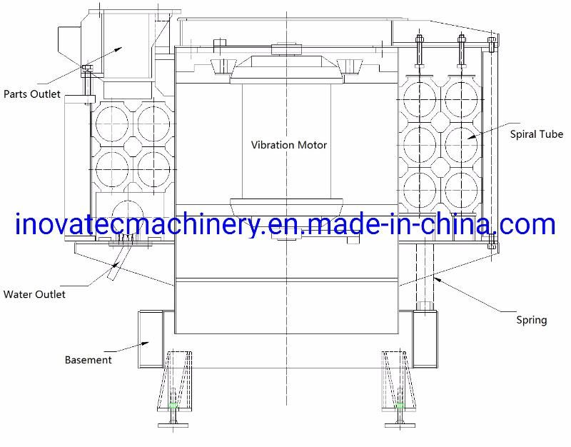 Cws Series Continuous Feed-Thru Spiral Tube Vibratory Finishing Machine
