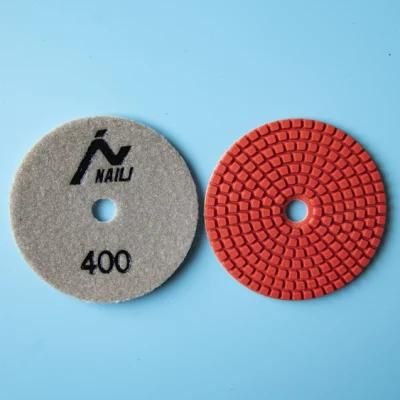 Qifeng White Flexible Diamond Resin Bond Wet Polishing Pad/Abrasive Tools for Granite/Marble/Quartz