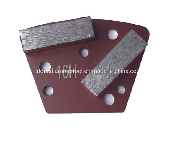 Two Bar Wave Segment Metal Diamond Concrete Trapezoid Grinding Plate