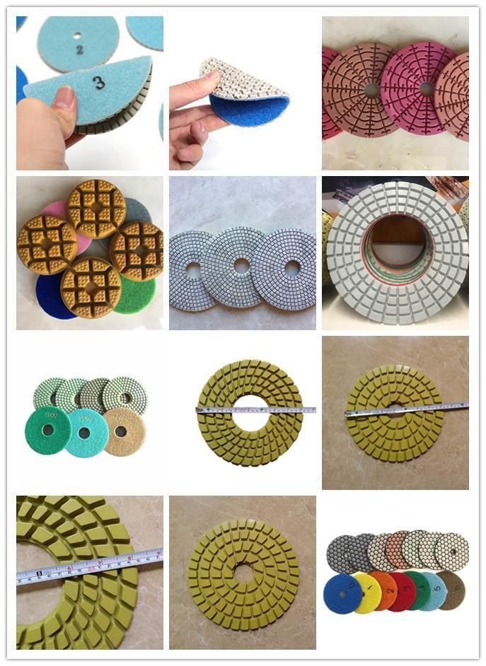 China Promote 125mm Wet Marble Quartz Granite Diamond 3 Marble Polishing Pads