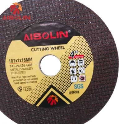 OEM Abrasive 107X1mm 4 Inch Thickness China Auto Tools Grinder Durable Cutting Wheel