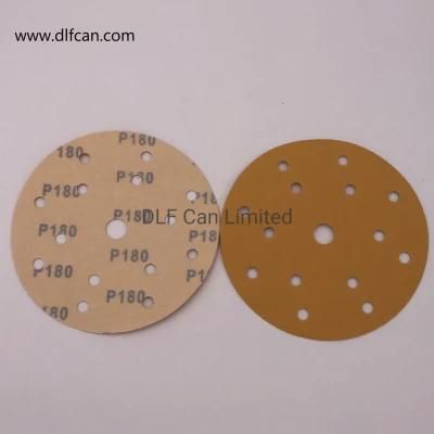 6 Inch and 15 Holes Gold Sanding Disc P180
