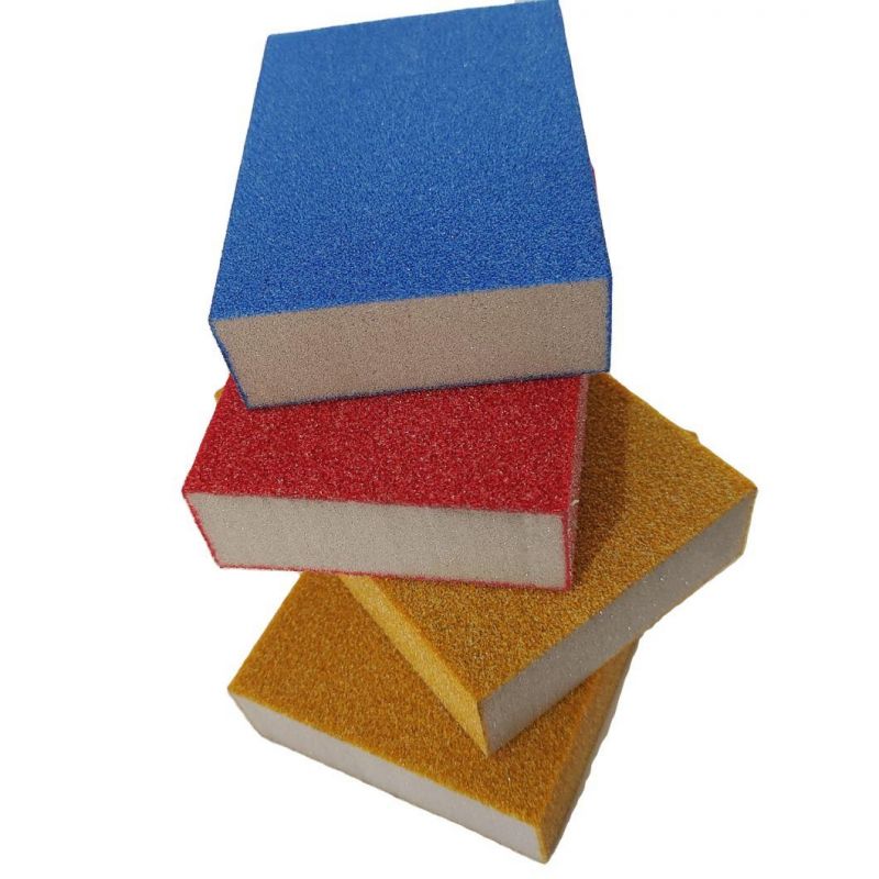 Colorful Abrasive Sanding Sponge Wet & Dry Sand Paper Metal Polishing Aluminium Oxide Sponge Sanding Block for Woodworking