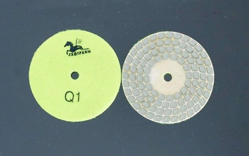 Qifeng 3 Inch Power Tool 4-Step Diamond Polishing Pad for Granite and Marble