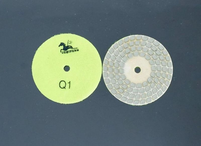 Qifeng Power Tool 4 Inch Diamond 4 Step Dry Polishing Pads for Marble/ Granite