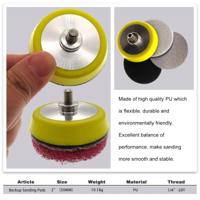 2 Inch 50mm Heavy Duty Aluminum Pad Hook and Loop Sanding Pad for Grinding and Polishing
