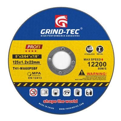 Power Tools 5&quot; 125X1.2X22mm Hardware Angle Grinder Abrasive Cutting Disc for Metal