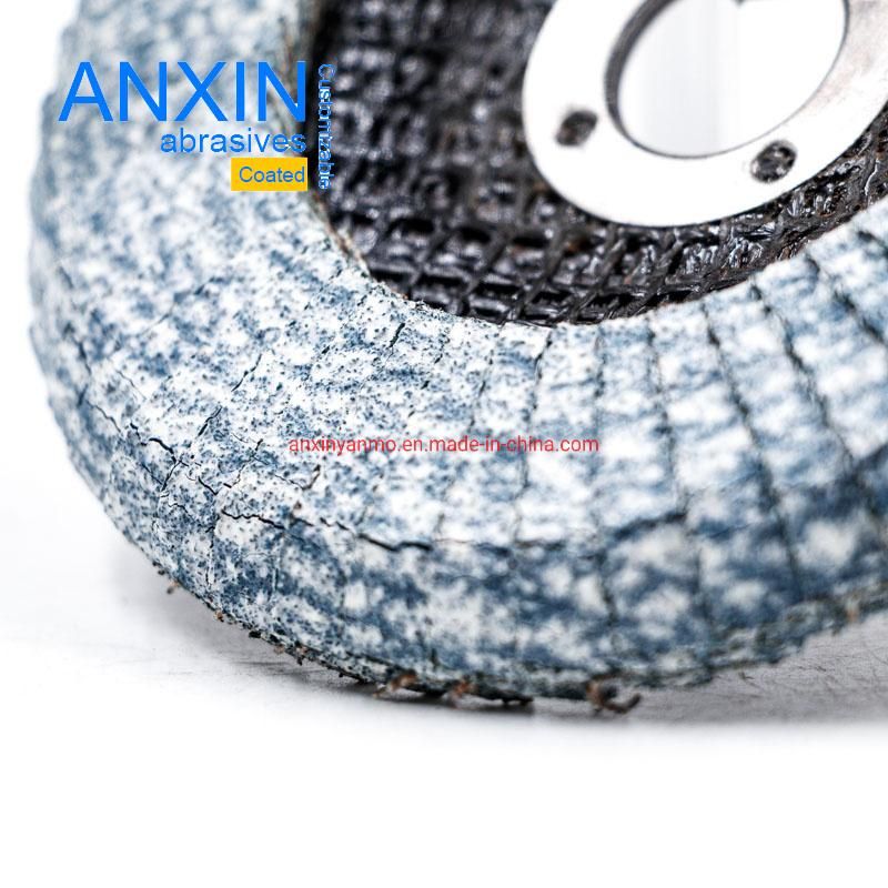 White Coating Curved Flap Disc for Al Alloys Grinding