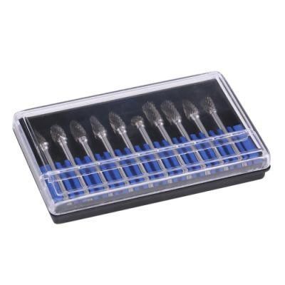 10PCS Double Cut 3X6mm Tungsten Carbide Carving Grinding Burr Set for Stone
