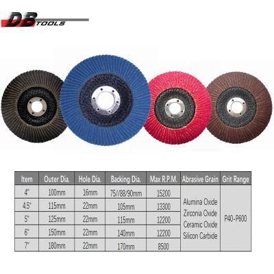 6 Inch 150mm Flap Disc Grinding Wheel 22mm Hole 7/8 Inch Arbor Aluminum Oxide for for Metal