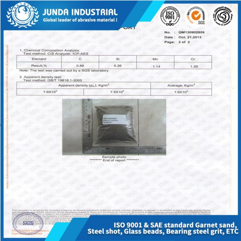 Long Life Time Bearing Steel Grit G12 for Marble Cutting Abrasives