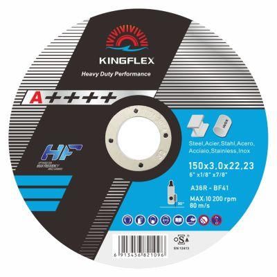 Flat Reinforced Cutting Disc, 150X3X22.23mm, for General Metal Cutting