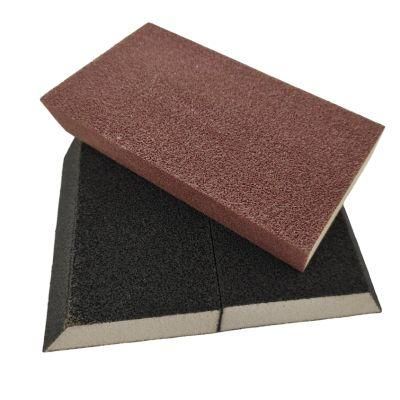 Oblique Angle Black Brown High Density Foam Abrasive Tool Sponge Sanding Sponge Block