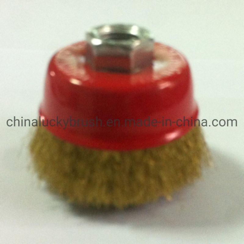 3" Brass Coated Steel Wire Cup Brush (YY-301)