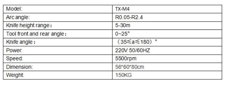 Txzz Tx-M4 High Precision Length, Angle Detectable Blade and Lathe Tool Grinding Machine with Camera