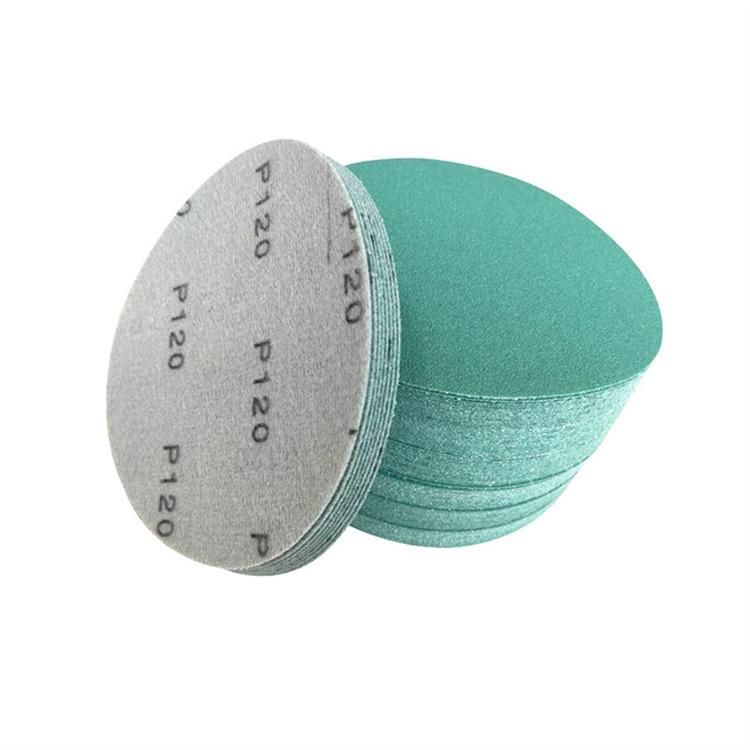 Factoy Good Quality Wholesale Green Pet Film Sanding Paper Disc Velcro Disc Sanding Disc