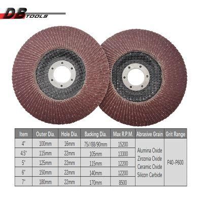 4.5&quot; 115mm Sanding Grinding Wheel Flap Disc Premium a/O for Derusting T27 T29 for Metal Derusting High Density
