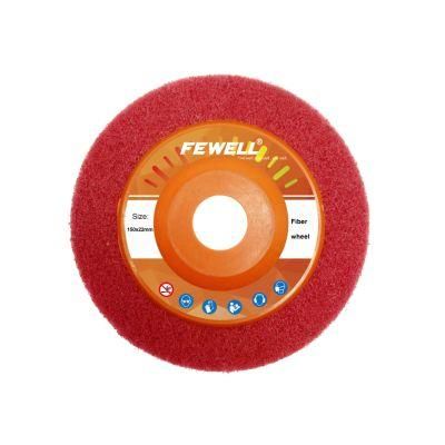 High Quality 125*22mm 5in Red Nylon Abrasive Buffing Wheel Non Woven Fiber Polishing Wheel for Polishing Stainless Steel