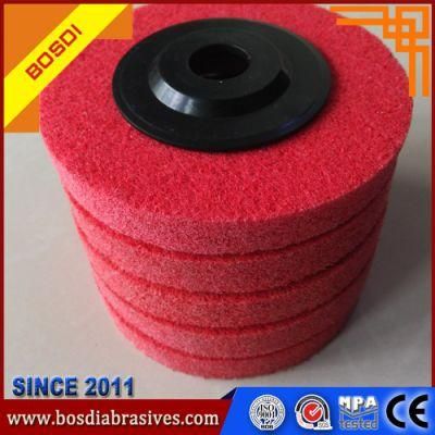 BOSDI Nonwoven Abrasive Disc Polishing Disc Burring Disc, Buffing Disc, Red Nylon Wheel