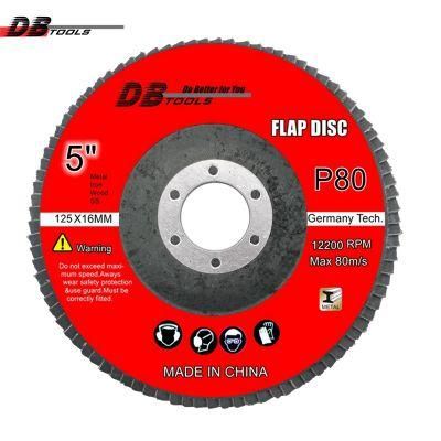5&quot; 125mm Flap Disc Wheel a/O for Metal Derusting #29 Grit 80