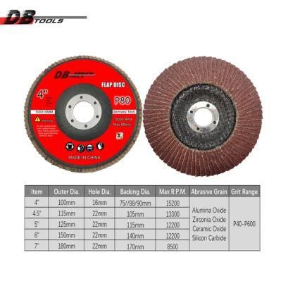 4 Inch 100mm Flap Wheel Flap Disc Alumina Oxide for Paint Remove