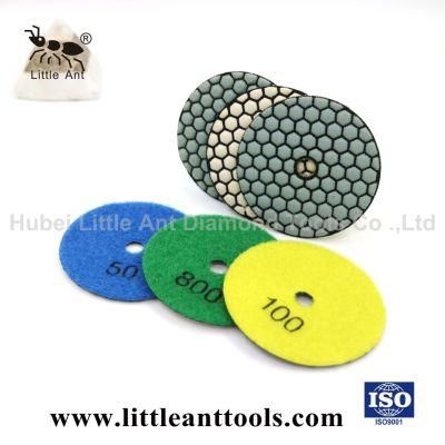 3&quot;, 4&quot;, 5&quot;, 7&quot; Velcro Diamond Tools Flexible Resin Dry Polishing Pads